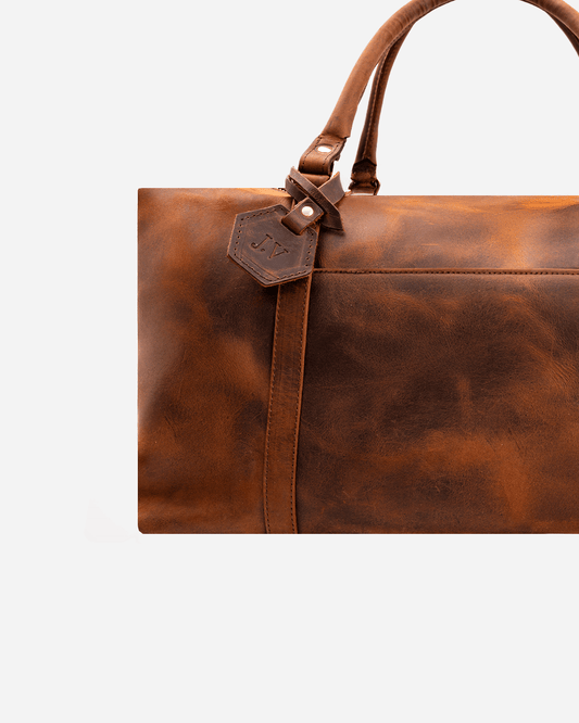 Dark Brown Dufflebag Large - Real Leather