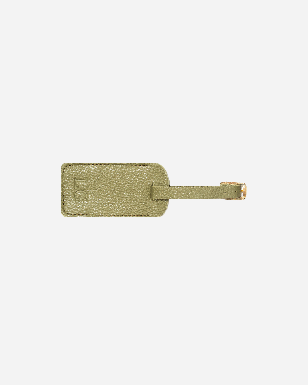 Green Luggage Tag - Real Leather