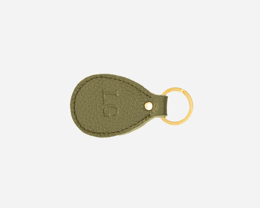 Green Keychain - Real Leather