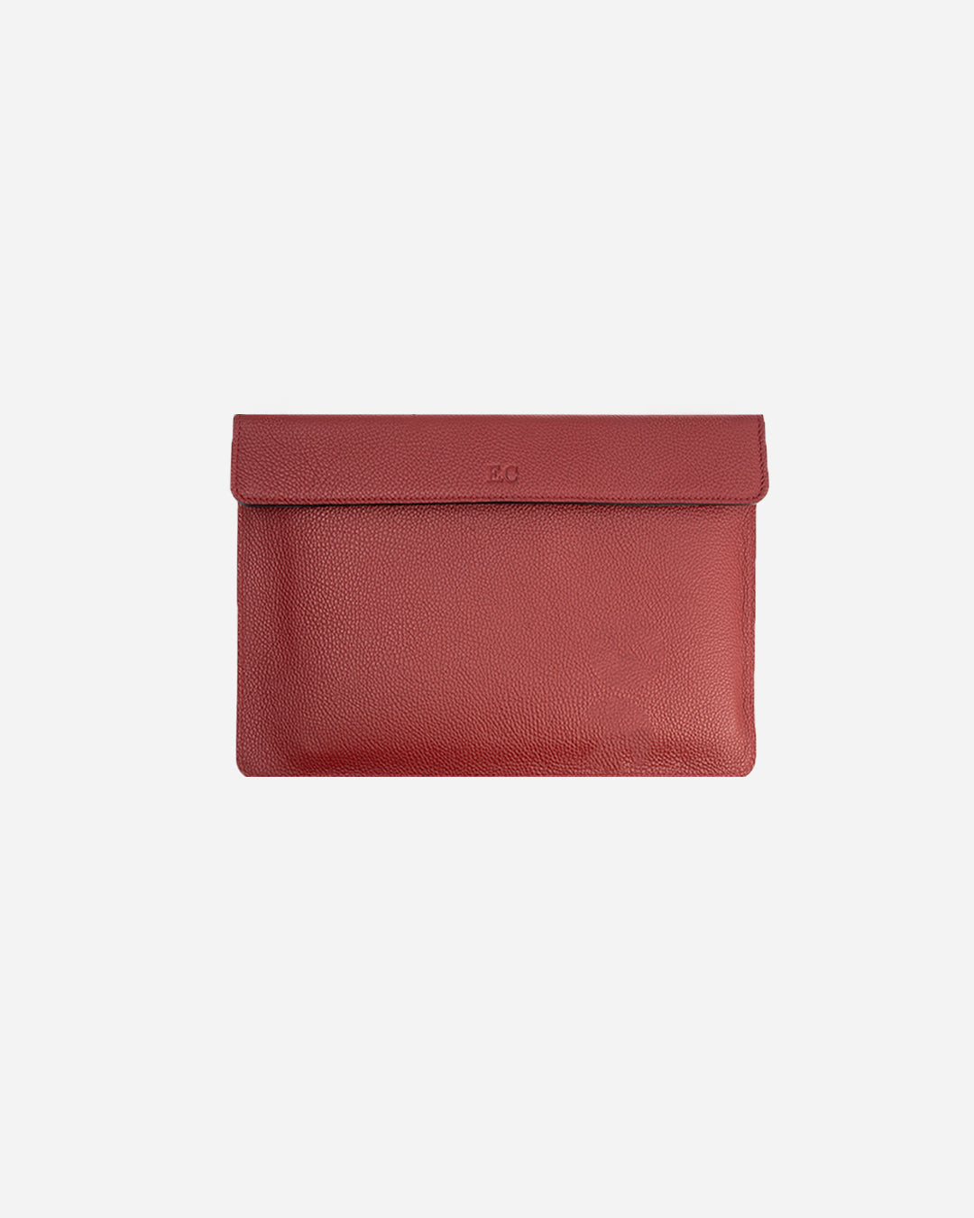 Maroon Magnetic Buttoned Laptop Case - Real Leather