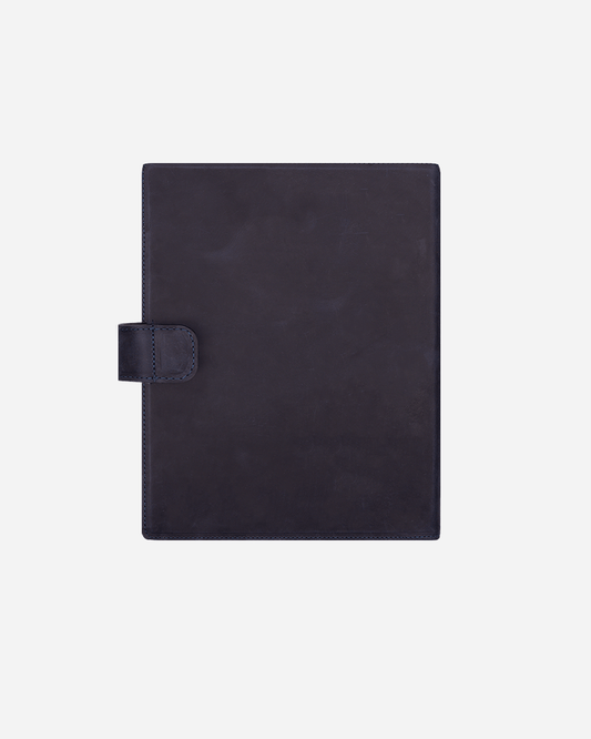 Dark Blue A4 Folder - Real Leather