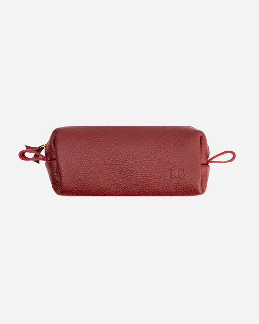 Maroon Toiletry Pouch - Real Leather