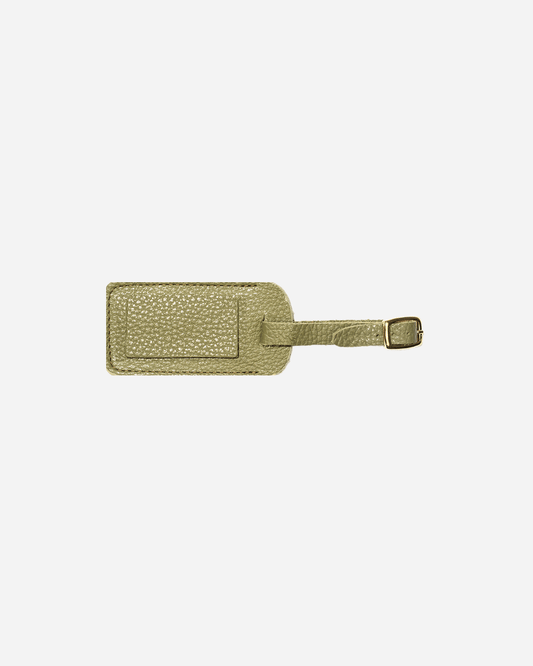 Green Luggage Tag - Real Leather
