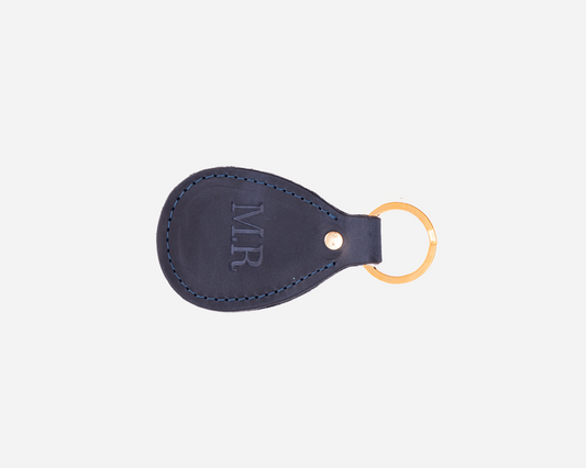 Dark Blue Keychain - Real Leather