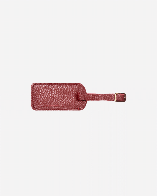 Maroon Luggage Tag - Real Leather