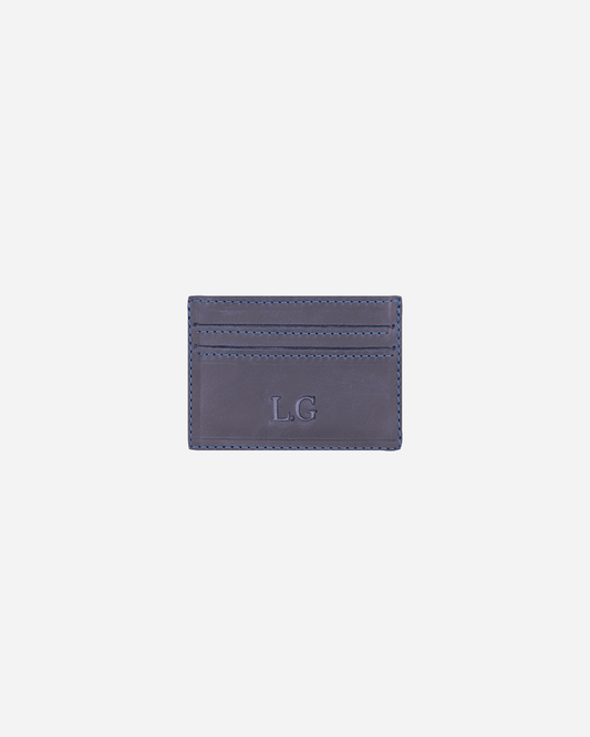 Dark Blue Card holder - Real Leather