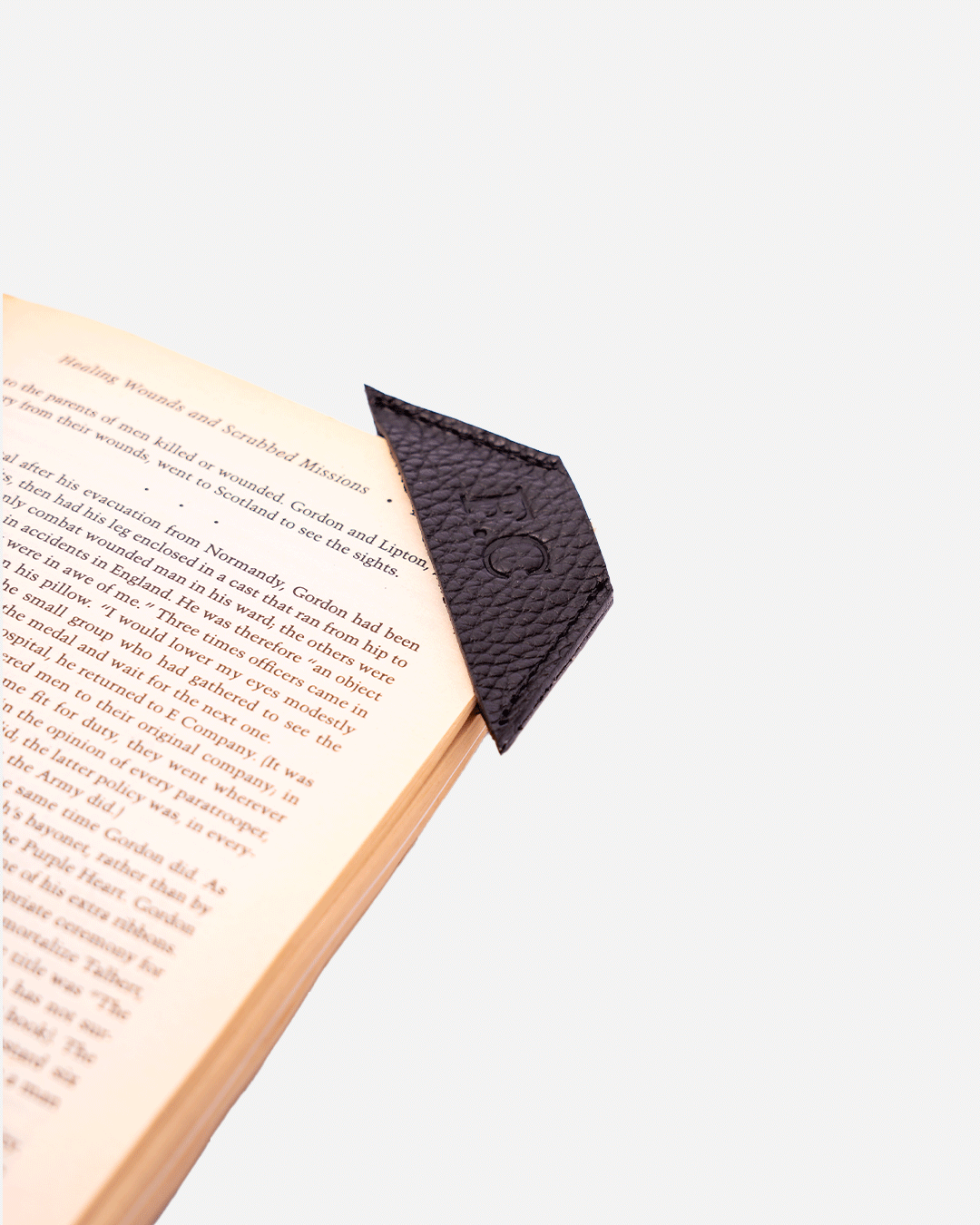 Black Bookmark - Real Leather