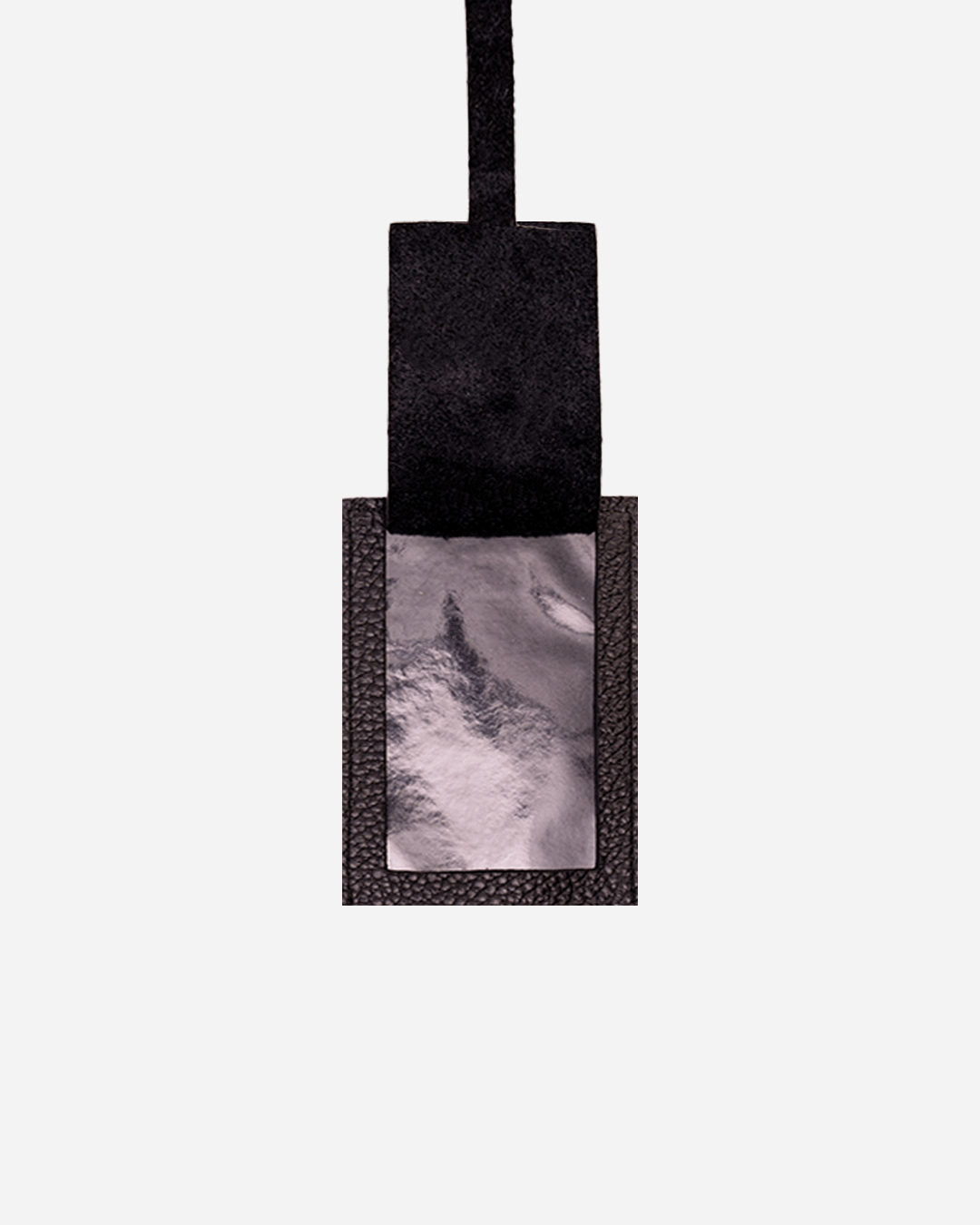 Black Large Luggage tag - Real Leather