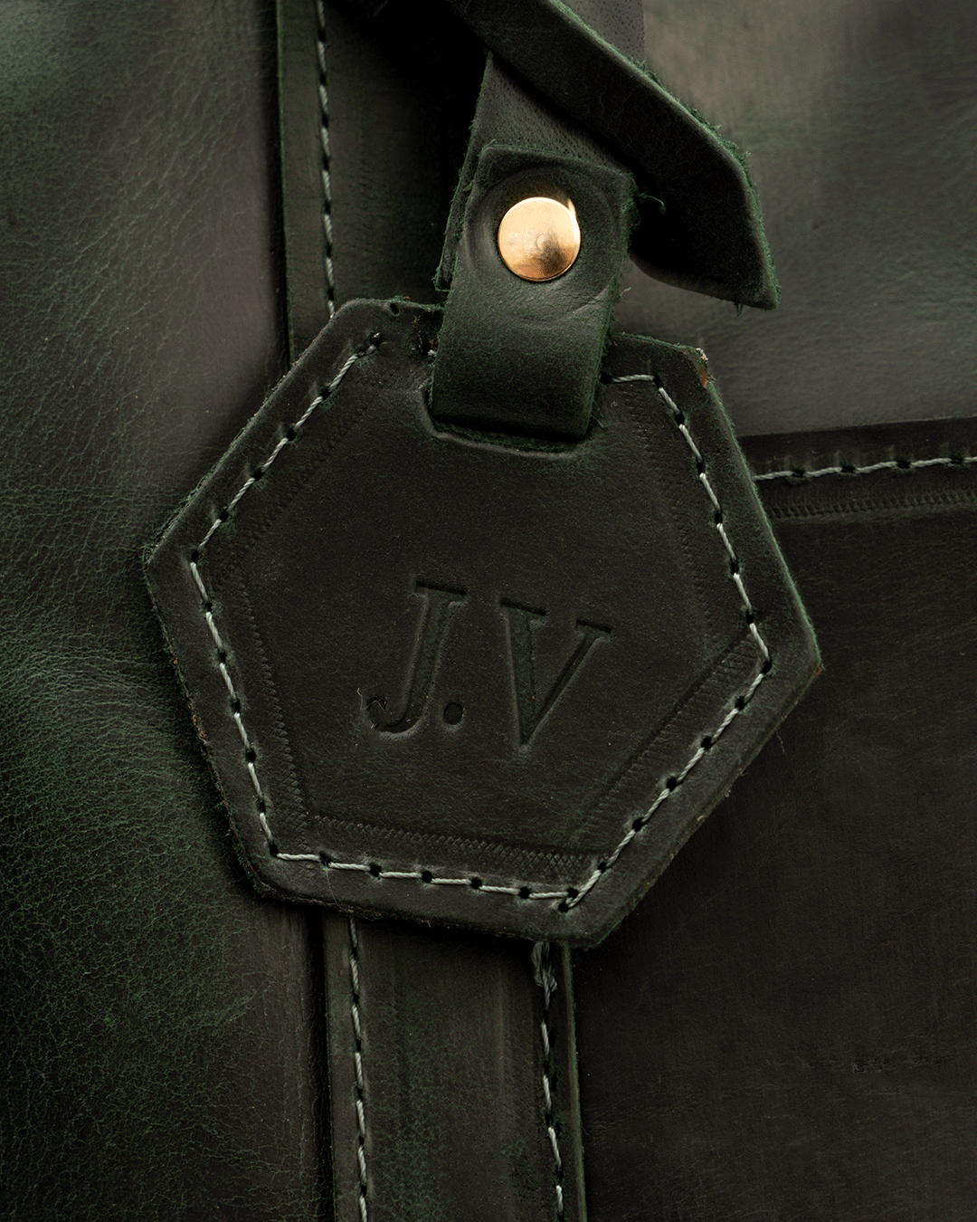 Dark Green Totebag - Real Leather