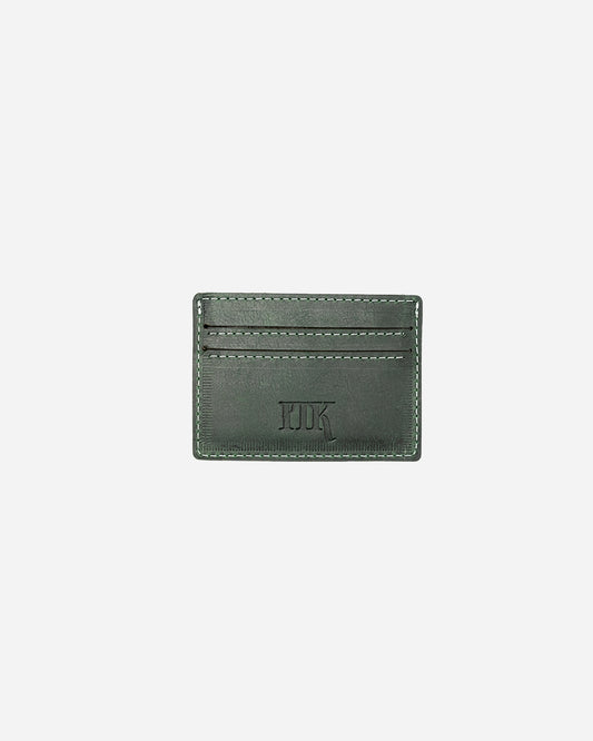 Dark Green Keychain & Cardholder (Set) - Real Leather