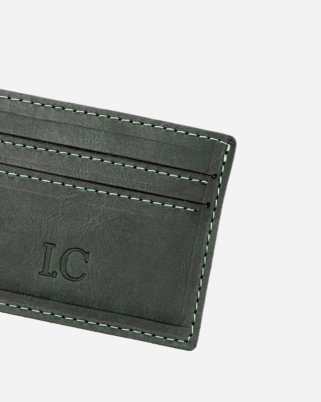 Dark Green Keychain & Cardholder & Luggage tag & Passport Cover (Set) - Real Leather