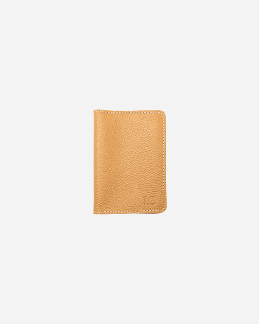 Beige Luggage tag & Passport cover (Set) - Real Leather