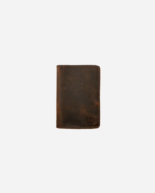 Dark Brown Luggage tag & Passport cover (Set) - Real Leather