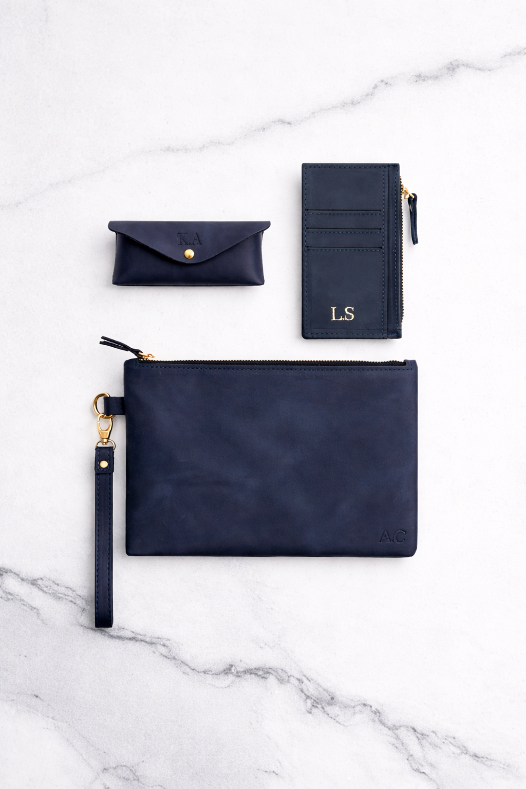 Sunglasses Pouch & Zip Card Holder & Medium Zipper Pouch (Set)