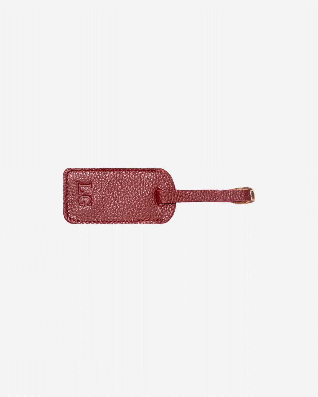 Maroon Luggage Tag - Real Leather