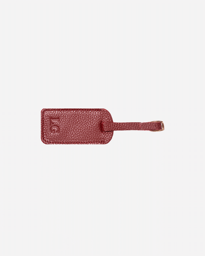 Maroon Luggage Tag - Real Leather