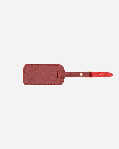 Maroon Keychain & Cardholder & Luggage tag & Passport Cover (Set) - Real Leather