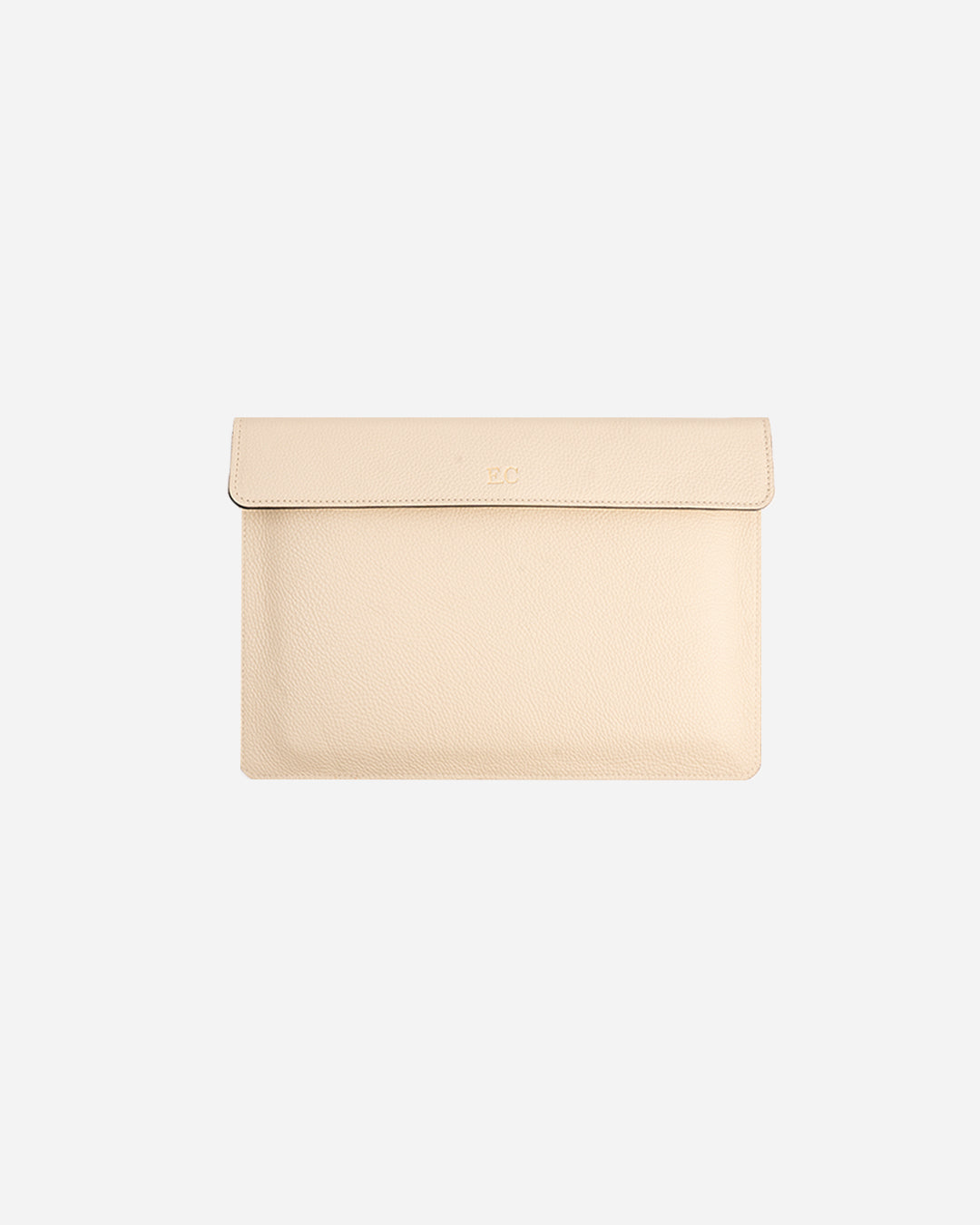 Offwhite Magnetic Buttoned Laptop Case - Real Leather