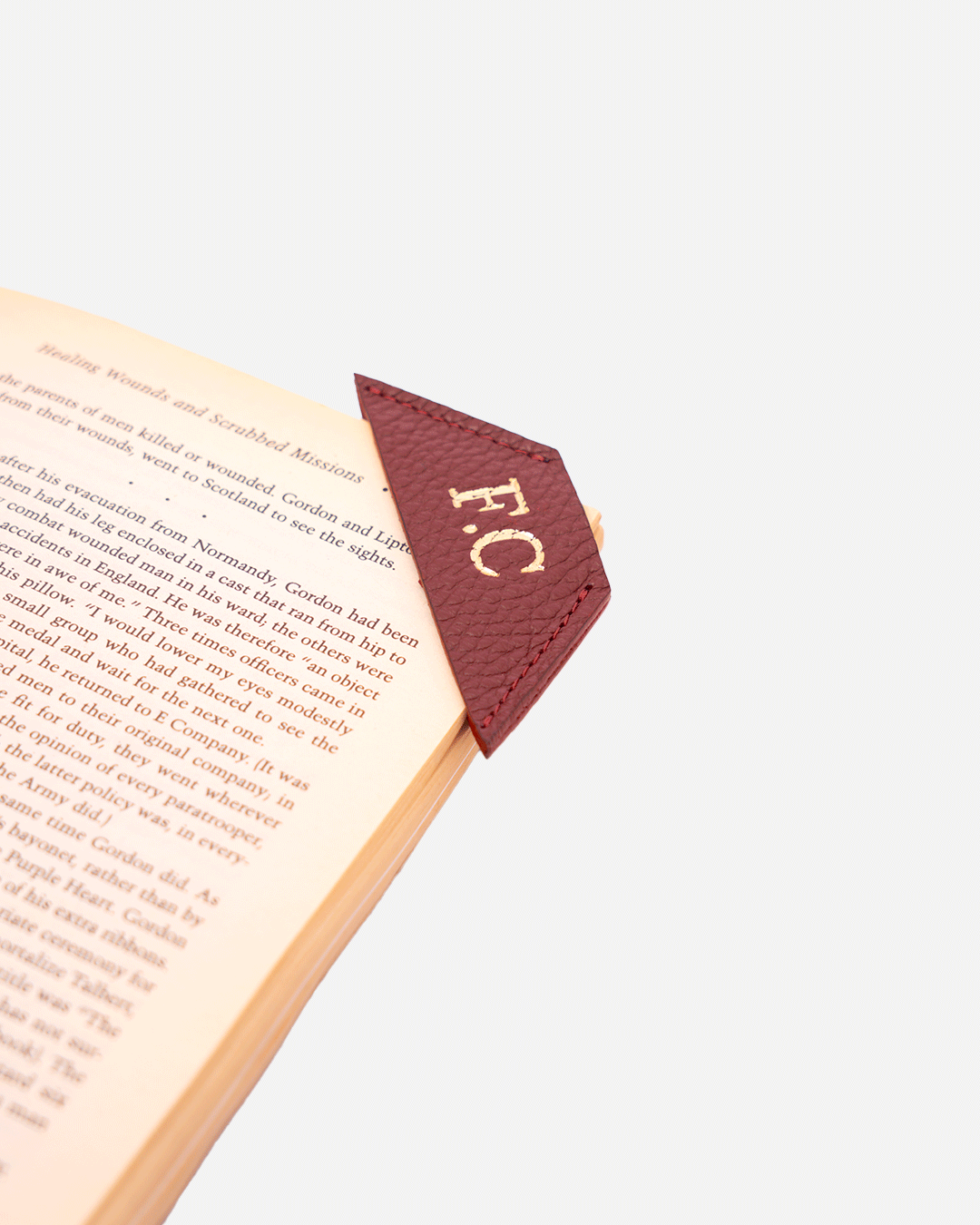 Maroon Bookmark & Pencil case & Diary Cover (Set) - Real Leather