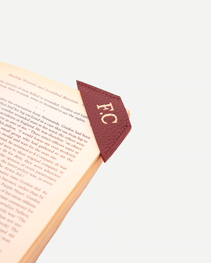 Maroon Bookmark - Real Leather
