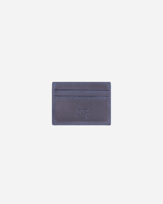 Dark Blue Keychain & Cardholder (Set) - Real Leather