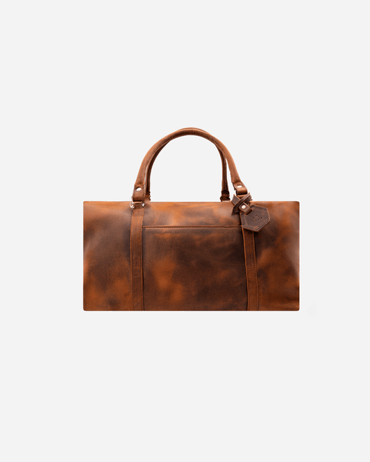 Dark Brown Dufflebag Small - Real Leather