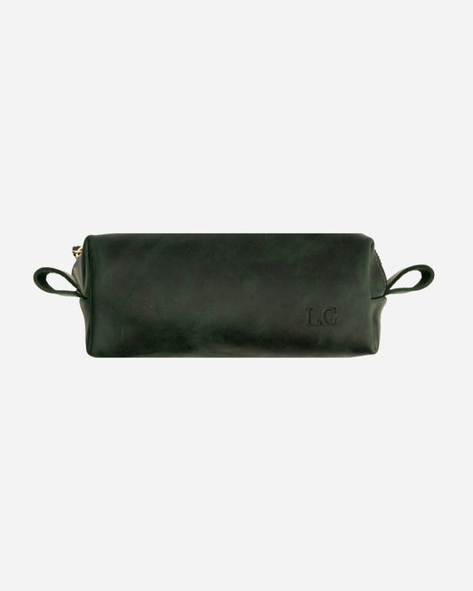 Dark Green Pencil case - Real Leather