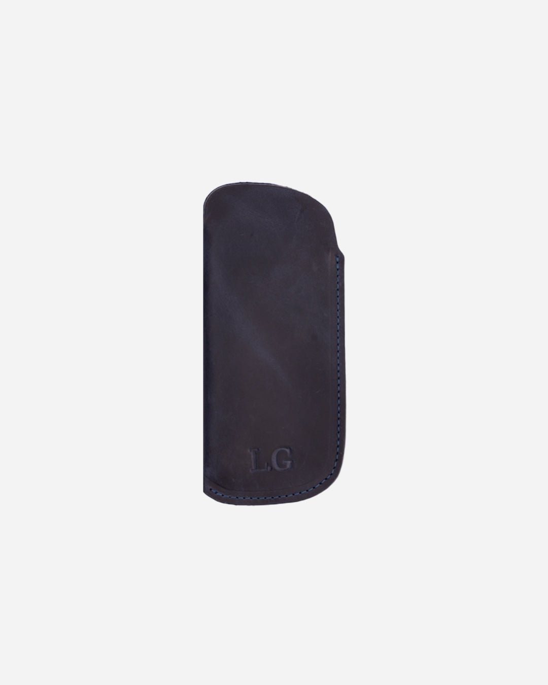 Dark Blue Sunglasses Sleeve - Real Leather