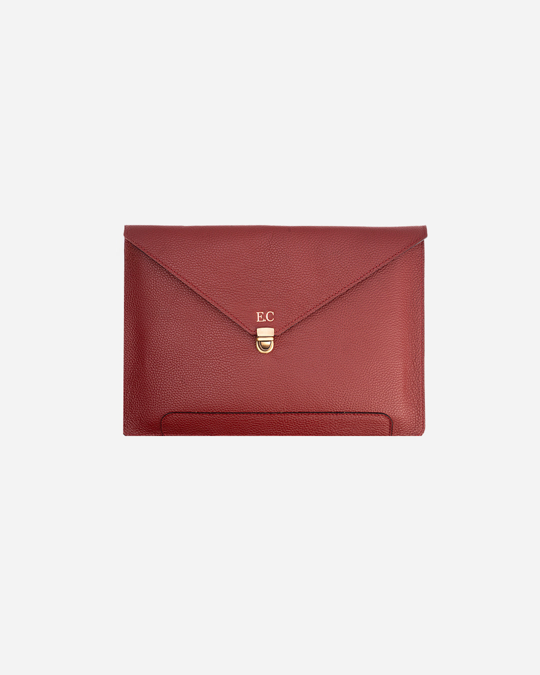 Maroon Vintage Buckle Laptop Case - Real Leather