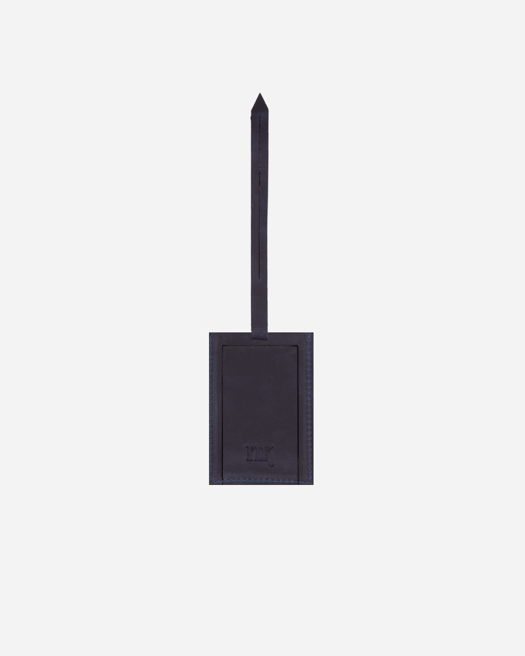 Dark Blue Large Luggage tag  - Real Leather