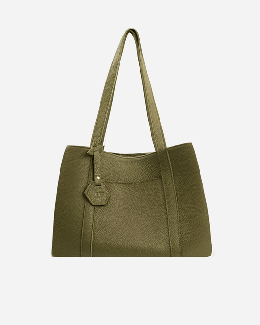 Green Totebag - Real Leather