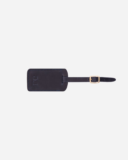 Dark Blue Luggage tag & Passport cover (Set) - Real Leather