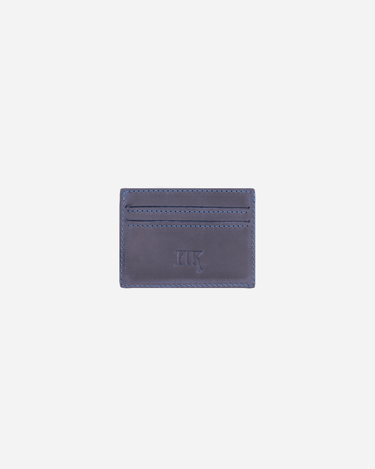 Dark Blue Card holder - Real Leather