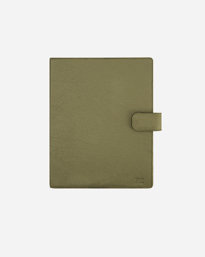 Green A4 Folder - Real Leather