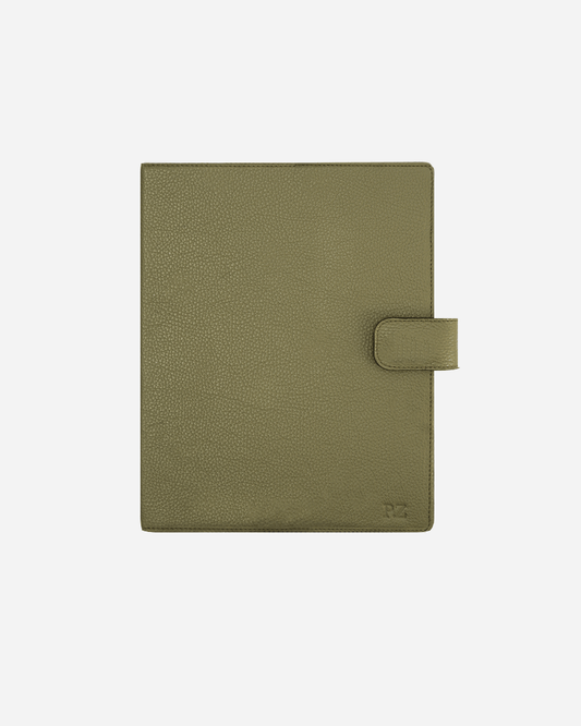Green A4 Folder - Real Leather
