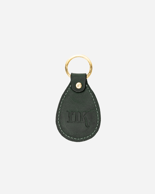 Dark Green Keychain - Real Leather