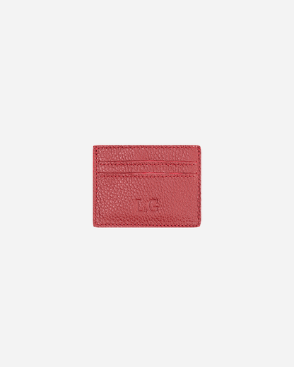Maroon Keychain & Cardholder & Luggage tag & Passport Cover (Set) - Real Leather
