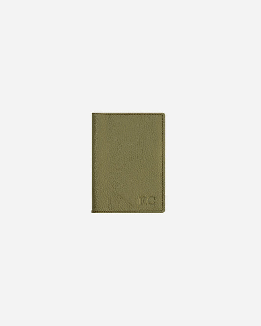Green Passport & Card holder - Real Leather