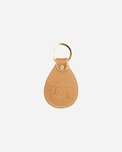 Beige Keychain & Cardholder (Set) - Real Leather