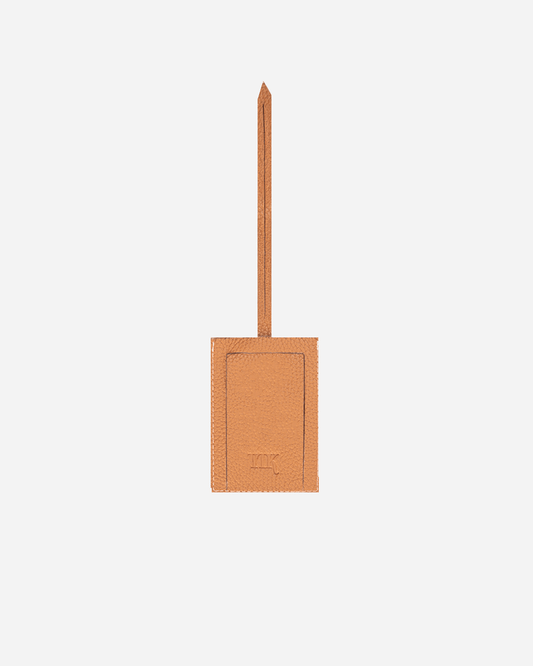 Beige Large Luggage tag  - Real Leather