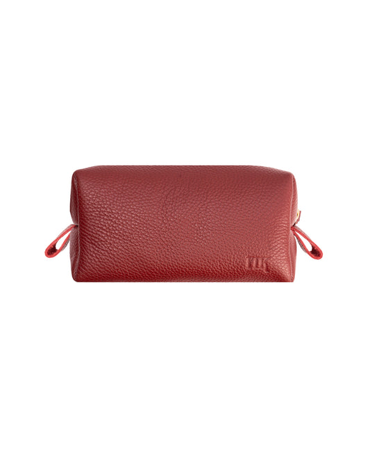 Maroon Toiletry Pouch - Real Leather