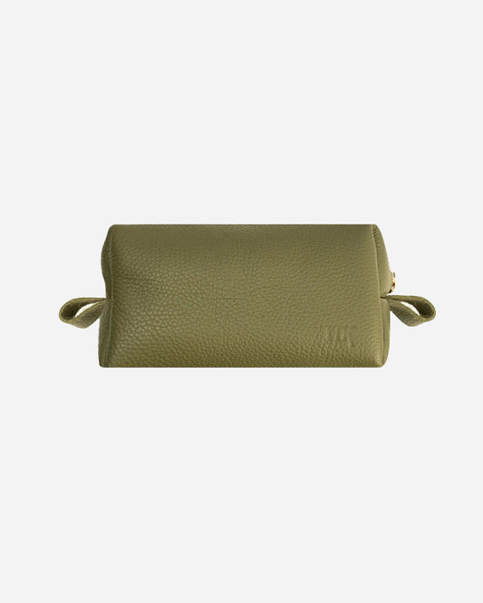 Green Toiletry Pouch - Real Leather