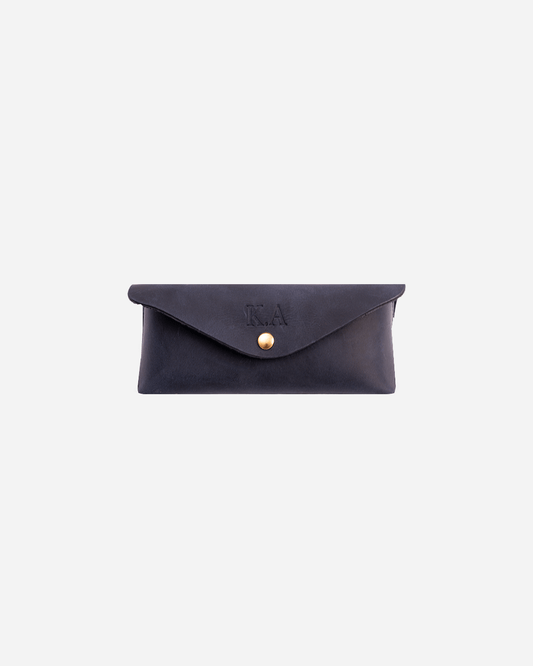 Dark Blue Sunglasses pouch - Real Leather