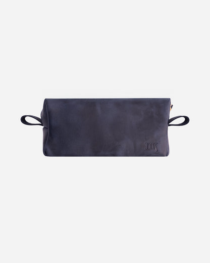Dark Blue Toiletry Pouch - Real Leather
