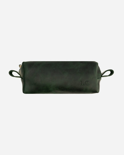 Dark Green Bookmark & Pencil case & Diary Cover (Set) - Real Leather