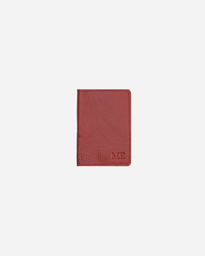 Maroon Keychain & Cardholder & Luggage tag & Passport Cover (Set) - Real Leather