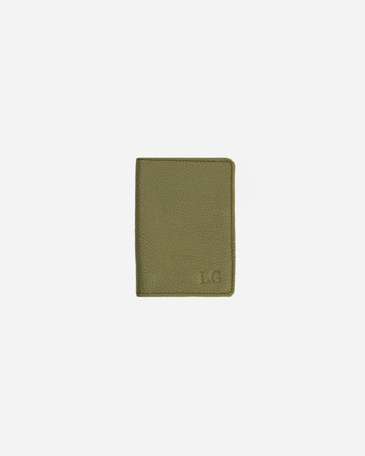 Green Keychain & Cardholder & Luggage tag & Passport Cover (Set) - Real Leather