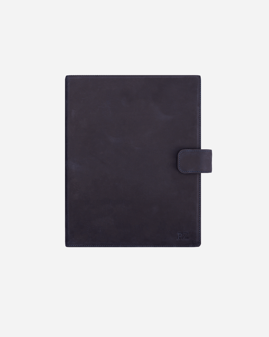 Dark Blue A4 Folder - Real Leather