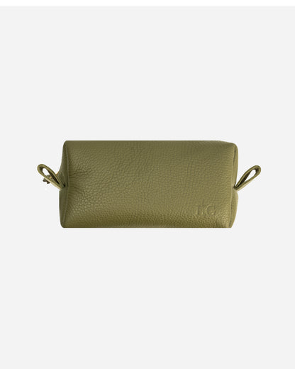 Green Toiletry Pouch - Real Leather