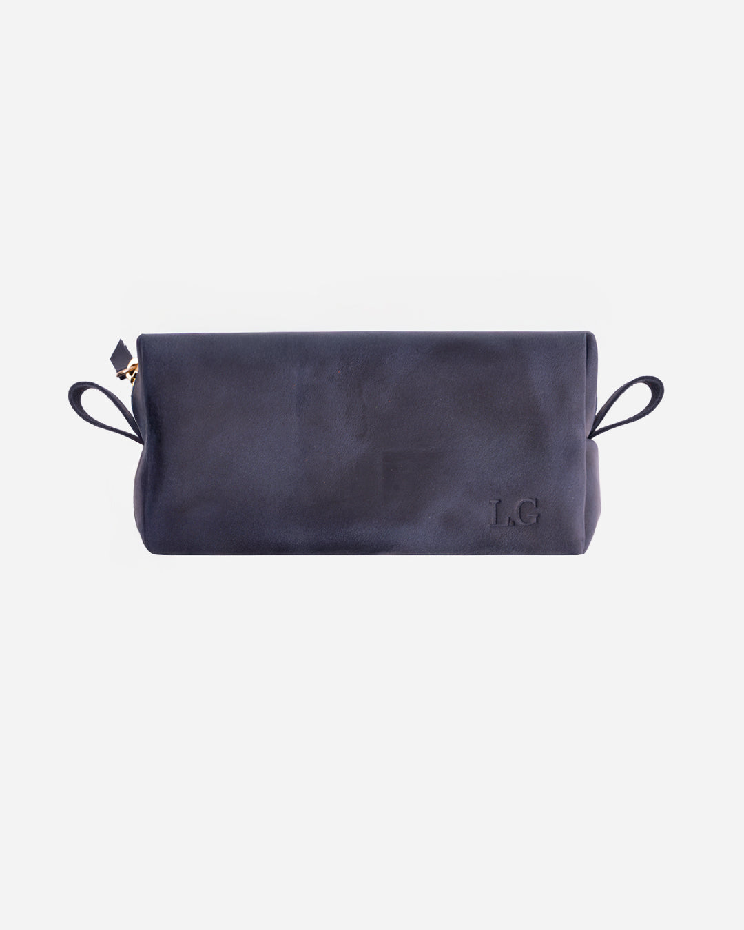 Dark Blue Toiletry Pouch - Real Leather